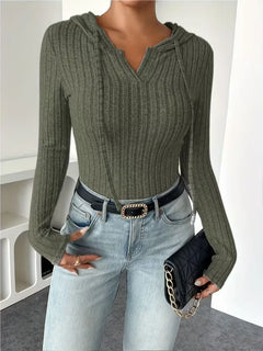 Bodysuit met capuchon en lange mouwen