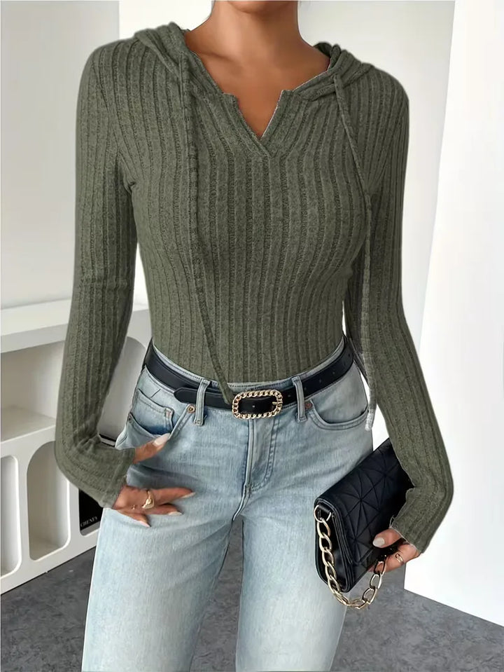 Bodysuit met capuchon en lange mouwen