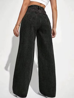 Wide leg broek met hoge taille