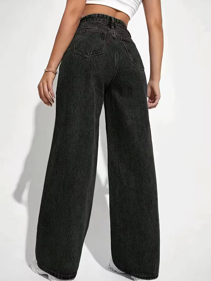 Wide leg broek met hoge taille