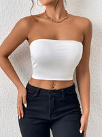 Strapless crop top slim fit
