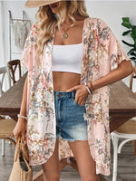 Chiffon cardigan met bloemenprint