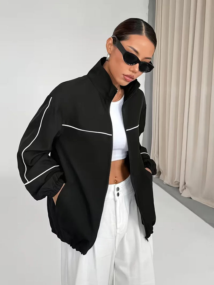 Track jacket met hoge kraag