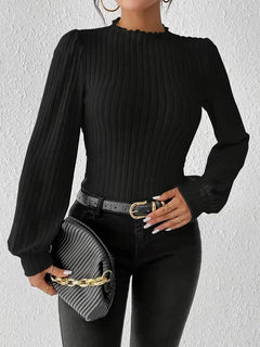 Bodysuit met rib-knit en lange mouwen
