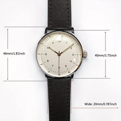 Analoge horloge met leren band
