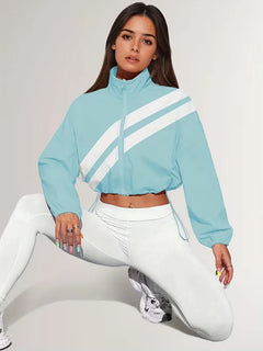 Track jacket met elastische manchetten