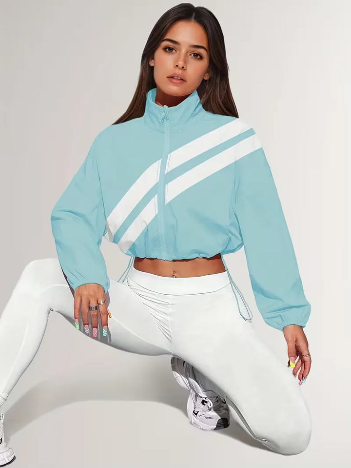 Track jacket met elastische manchetten