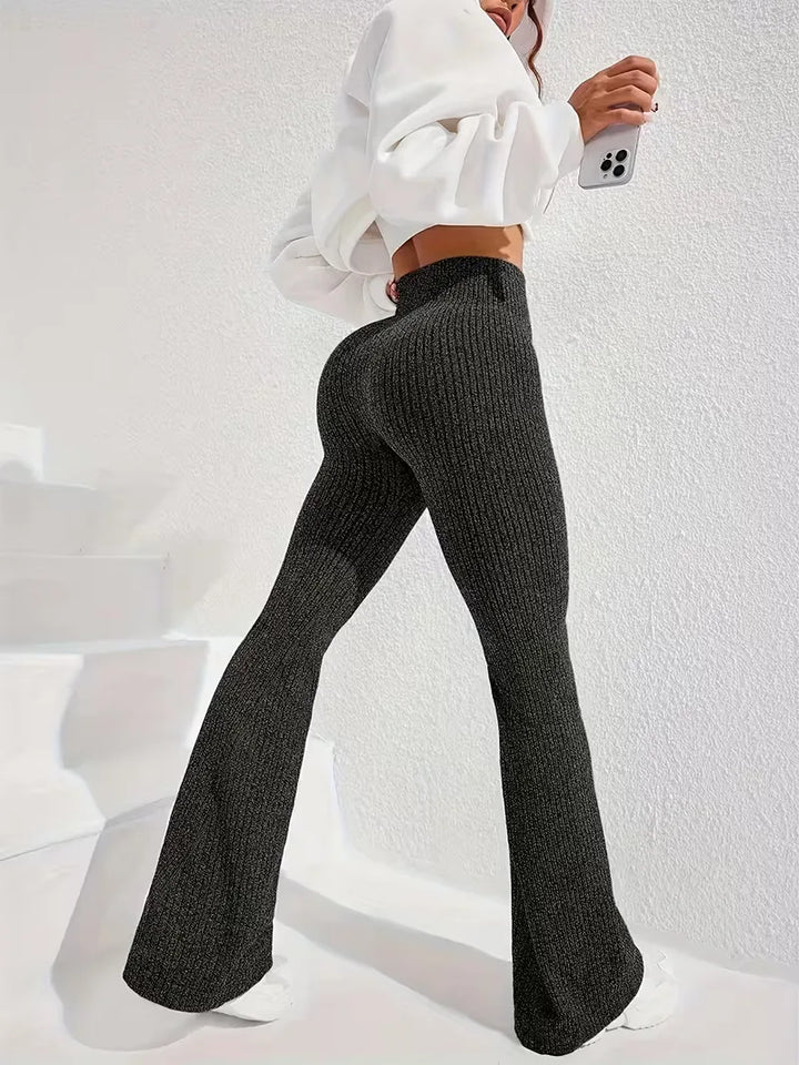 Legging met hoge taille en flared leg