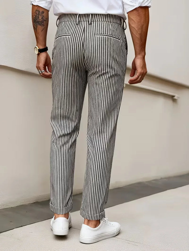 Gestreepte pantalon met cropped lengte