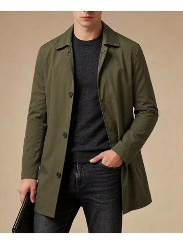 Slim fit trenchcoat met zakdetail
