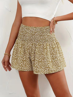 Short met hoge taille en bloemenpatroon