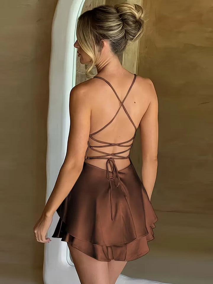 Feestjurk met spaghetti straps