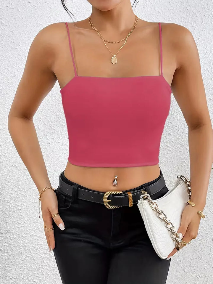 Crop top met spaghetti straps