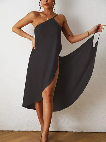 Cover-up met asymmetrische hals