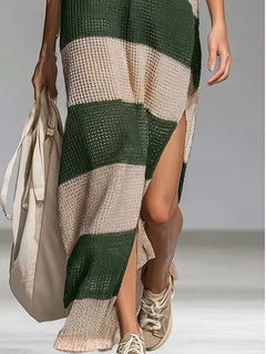 Maxi cover-up met V-hals