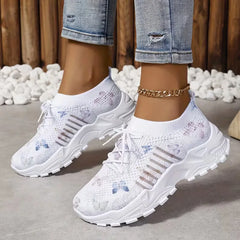 Lage sneaker met butterfly print
