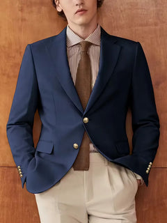 Colbert slim fit met gouden knopen