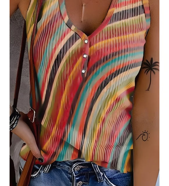 Corinne | Gestreepte gebreide tanktop
