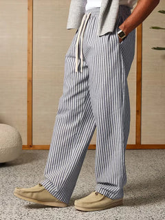 Gestreepte joggers met brede fit
