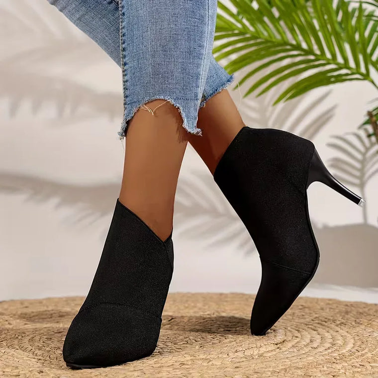 Stiletto enkellaars met hoge hak