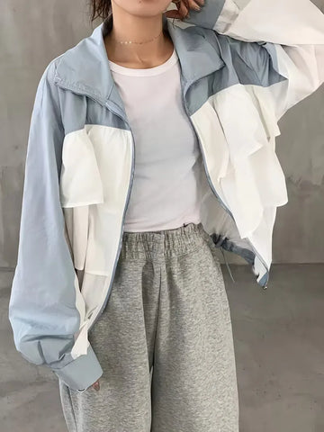 Track jacket met capuchon