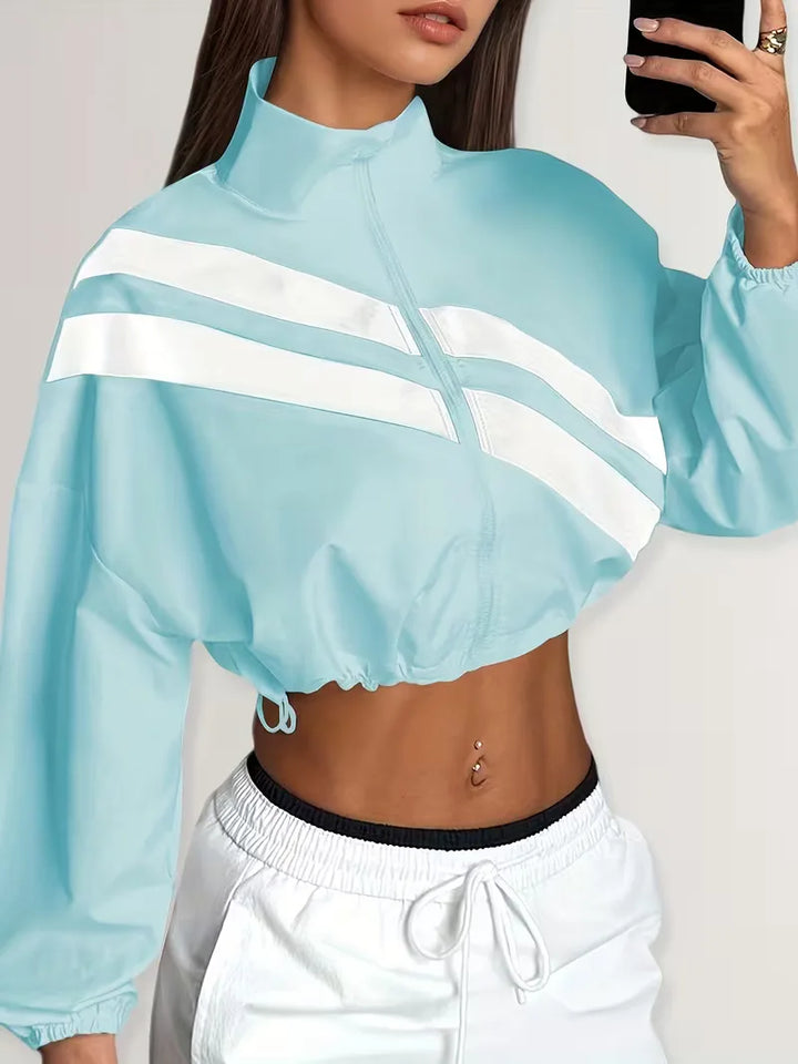 Track jacket met elastische manchetten