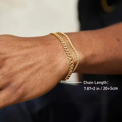Armbanden set met Cuban link en rope chain
