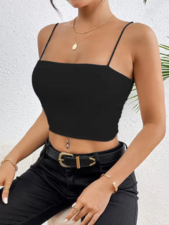 Crop top met spaghetti straps