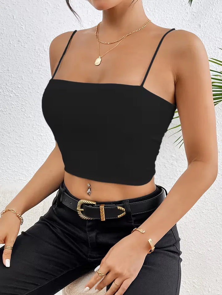 Crop top met spaghetti straps