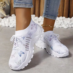 Lage sneaker met butterfly print