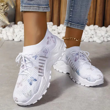 Lage sneaker met butterfly print