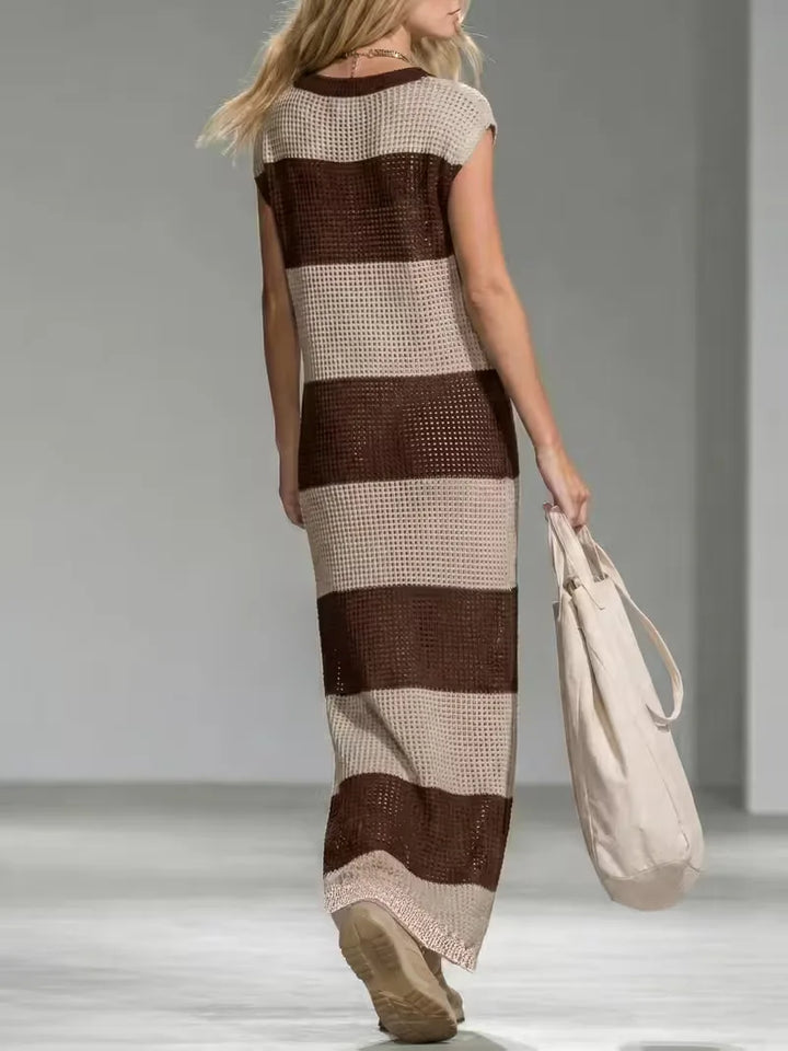 Maxi cover-up met V-hals