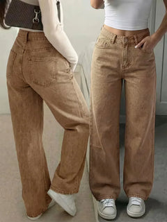 Straight jeans met mid-rise