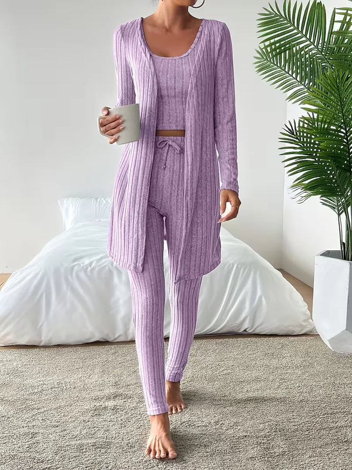 Driedelige set met cardigan