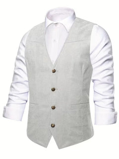 Gilet met V-hals en knopen
