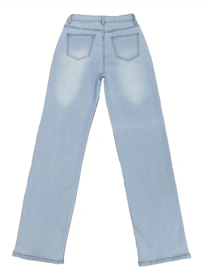 Straight jeans met hoge taille
