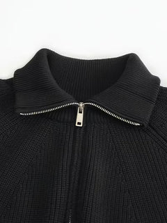Zip-up trui met ribbelstructuur