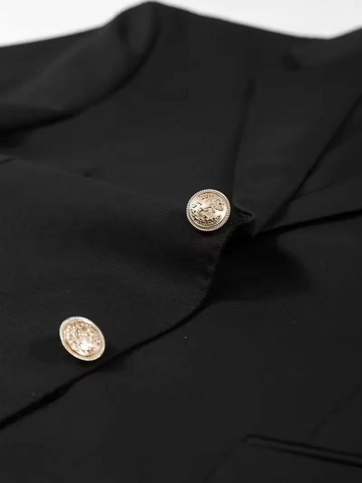 Colbert slim fit met gouden knopen