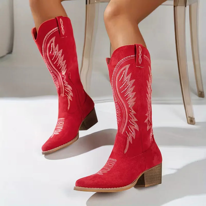 Cowboylaars met geborduurd patroon