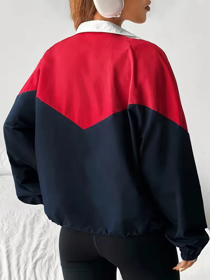 Track jacket met color-blocked design