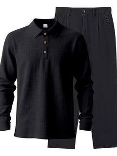 Linnen pak met mandarin collar