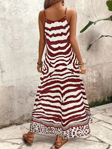 Maxi jurk met leopard print