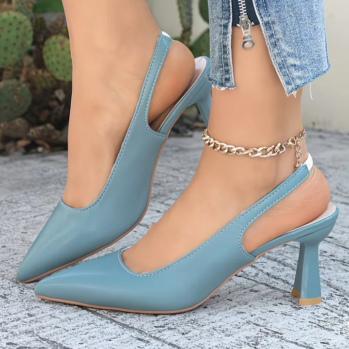Stiletto slip-on mules