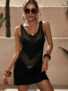 Beach cover-up met cut-out details