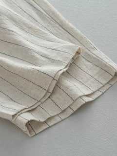 Wide fit pantalons met verticale strepen