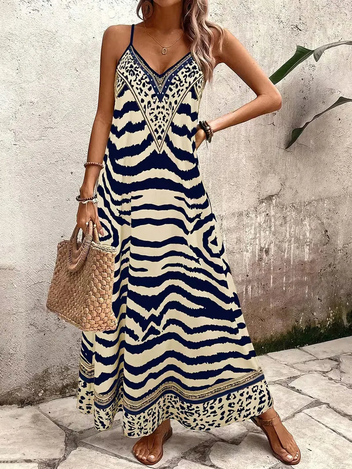 Maxi jurk met leopard print