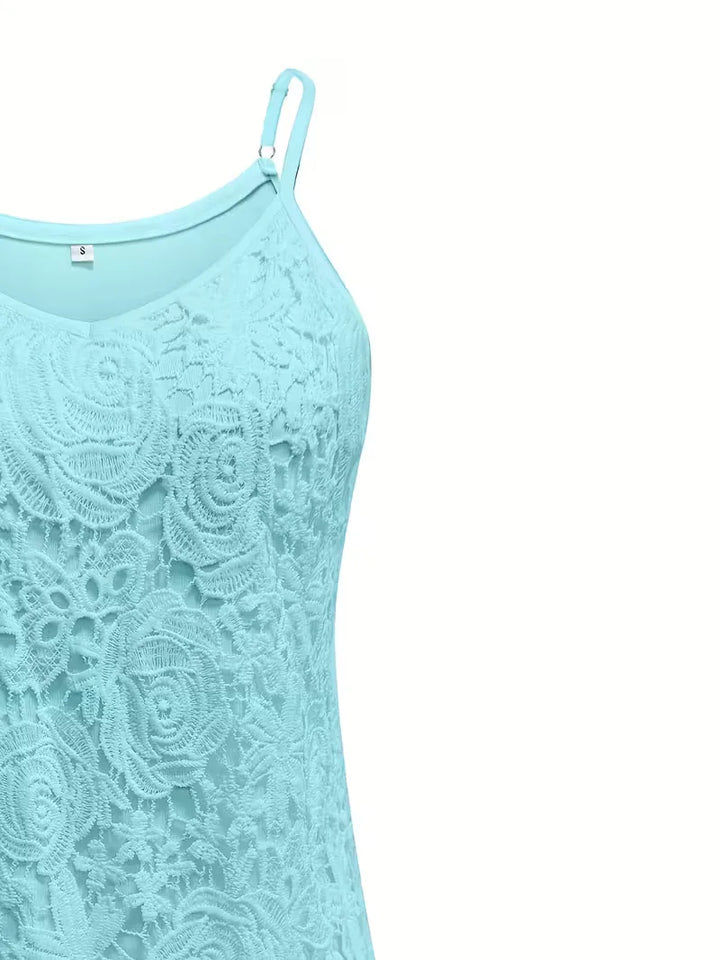 kanten tanktop met V-neck