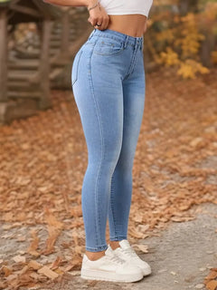 Skinny jeans met hoge taille