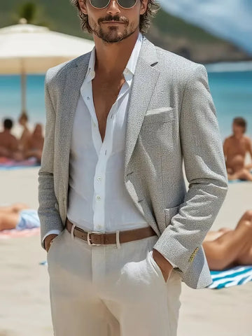 Blazer met V-hals en knopen