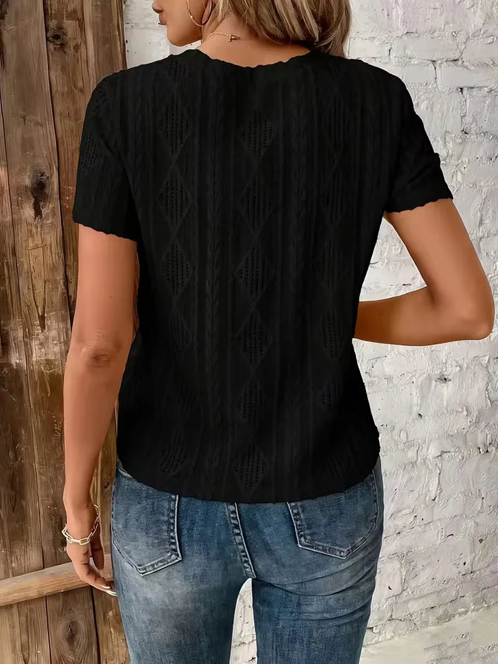 T-shirt met jacquard patroon